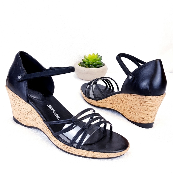 TEVA RIVIERA STRAPPY WEDGE SANDALS - Picture 16 of 16